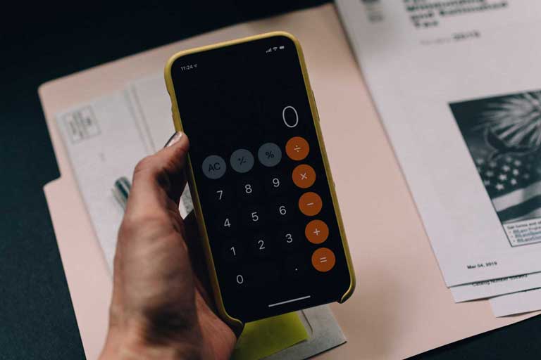 Smartphone mit Taschenrechner